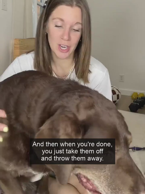 A creator demonstrates a glove-wipe routine